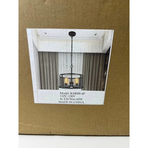 4-Light Industrial Pendant Light - Picture 10 of 10